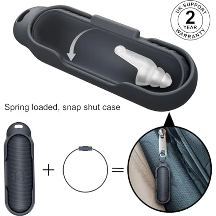 Mixx Assistive Audio Sleep Gehörschutz-Earplugs, 3x wiederverwendbare Ohrstöpsel aus medizinischem Silikon, flach und bequem für Seitenschläfer, inklusive Aufbewahrungskoffer – Bild 6