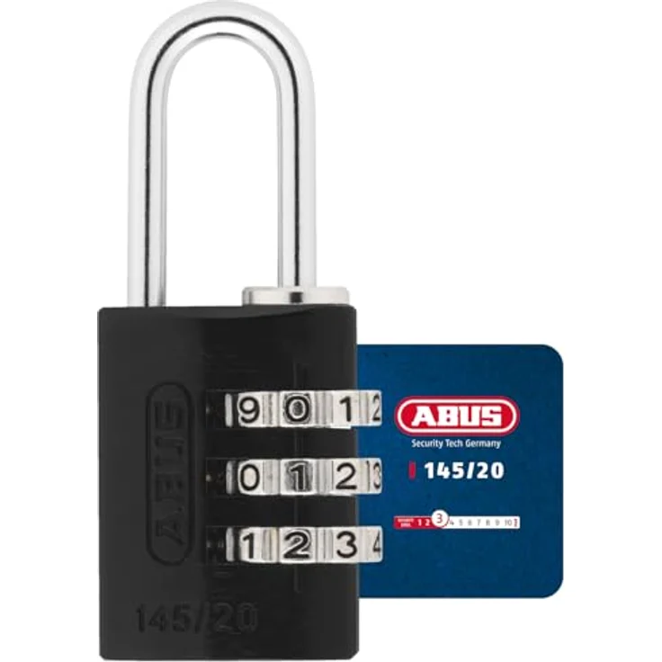 ABUS 145-20_NEGRO_B 145-20 Vorhangschloss, Schwarz, 20mm – Bild 2
