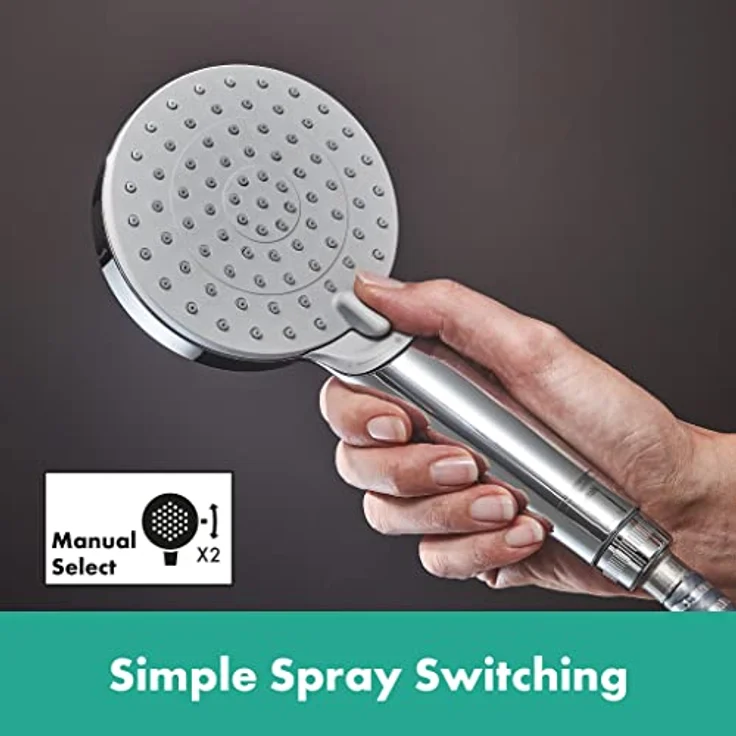 hansgrohe Vernis Blend Duschsystem 200, wassersparend mit Thermostat und Kopfbrause (Rain), Chromoberfläche – Bild 8