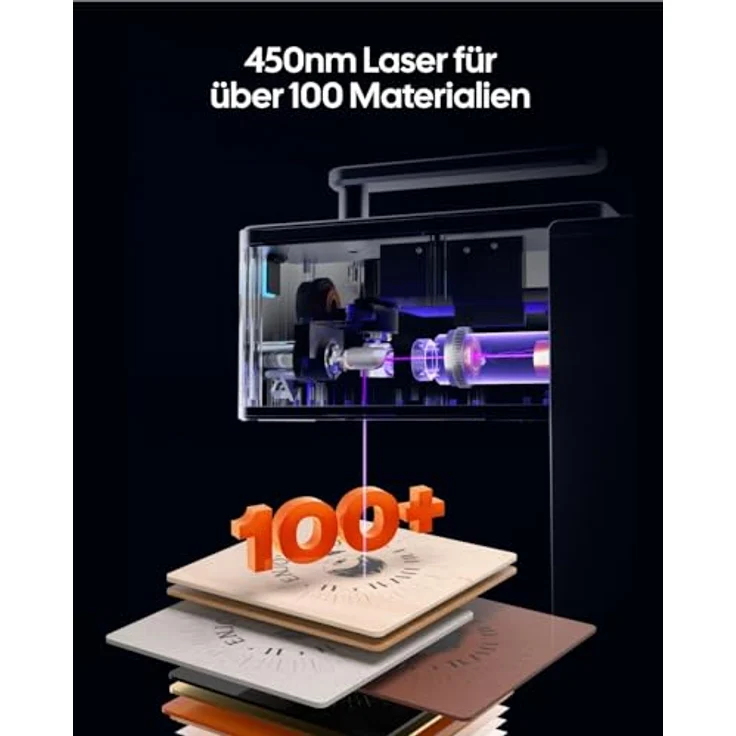 LaserPecker LP2, Laser Graviermaschine mit Sicherheitsabdeckung und Rotationswalze, 450 nm Halbleiter-Blaulicht, Hochgeschwindigkeitsgravur bis 600 mm/s – Bild 5