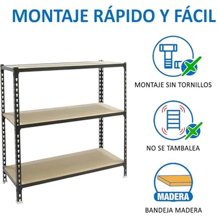Simonrack Simonclick Maderclick Mini, Metallregal steckbar, Anthrazitgrau, 90 x 80 x 40 cm, 3 Böden, Traglast 150 kg pro Boden – Bild 5