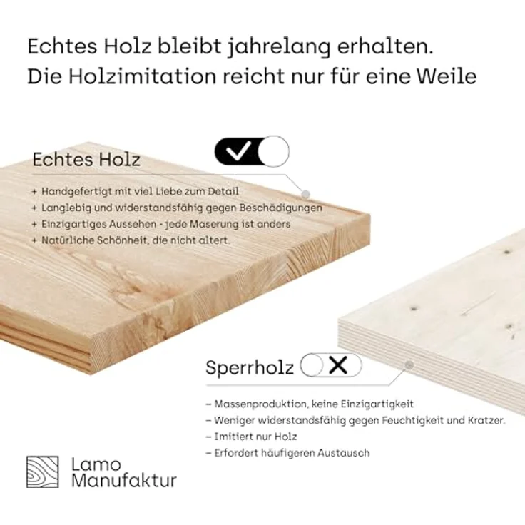 LAMO Manufaktur Blumenständer 30cm Pflanzenständer: Grauweiß (100% Echtholz Massiv, Farbe: Rustikal) – Bild 8