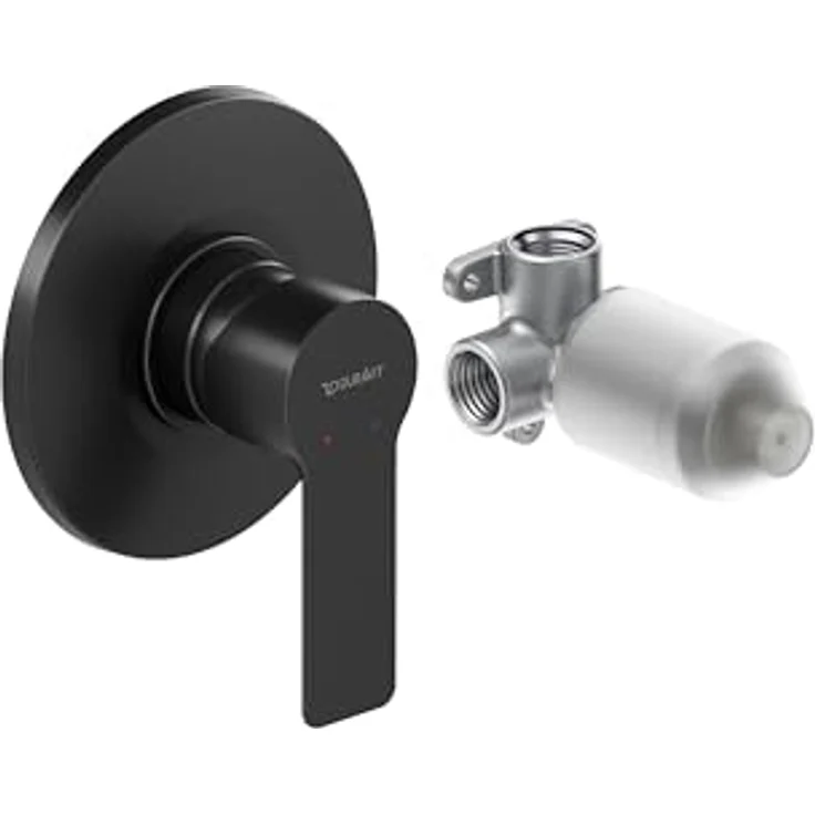Duravit D-Code Duscharmatur Set für 1 Verbraucher, Einhebel-Brausemischer mit Keramikmischsystem, Schwarz Matt – Bild 3