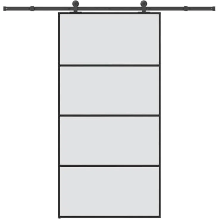 vidaXL Schiebetür mit Beschlag 102,5x205 cm, ESG-Glas und Aluminium, korrosionsbeständig, leise Montage – Bild 1