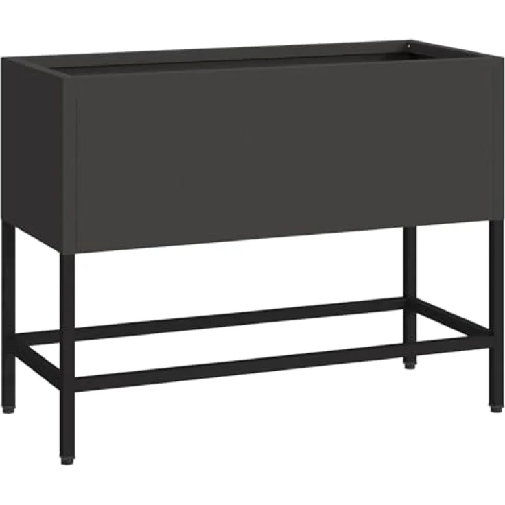 vidaXL Hochbeet 60x26x45 cm, Rechteckiger Pflanzer aus mattem Schwarz Stahl für Innen und Außen – Bild 1