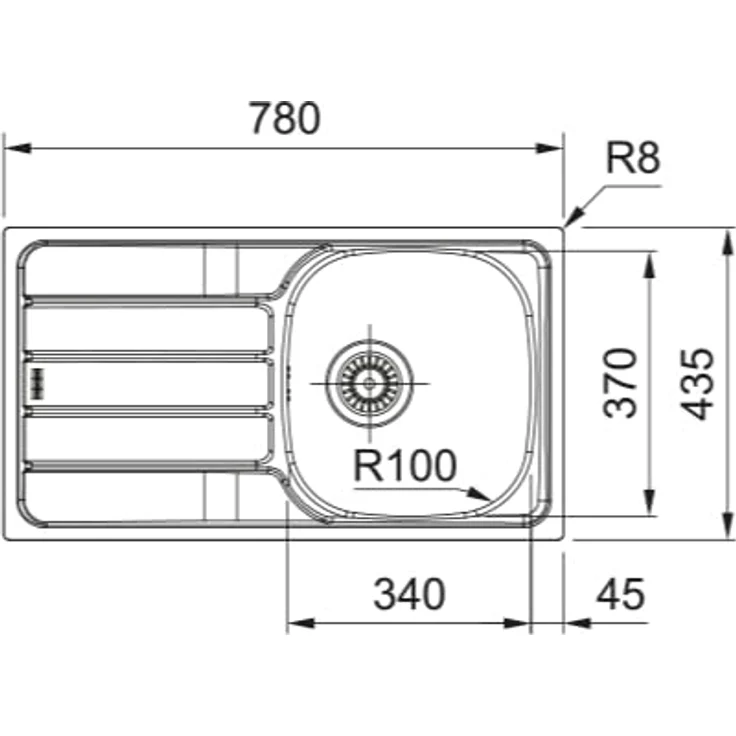 Franke Spark SKN 611-78, Edelstahlspüle ungebürstet mit Abtropffläche und reversibler Montage, 780 x 435 mm – Bild 2