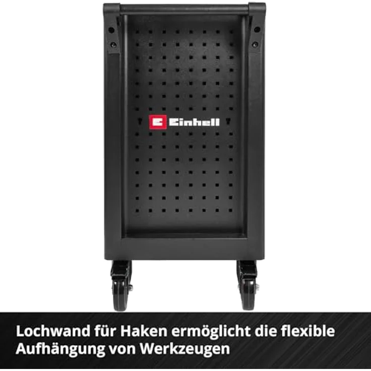 Einhell Werkstattwagen 149-tlg., inkl. 70 Bits, 11 Ringgabelschlüssel und Zangen, kugelgelagerte Schubladen, abschließbar, mobil – Bild 14