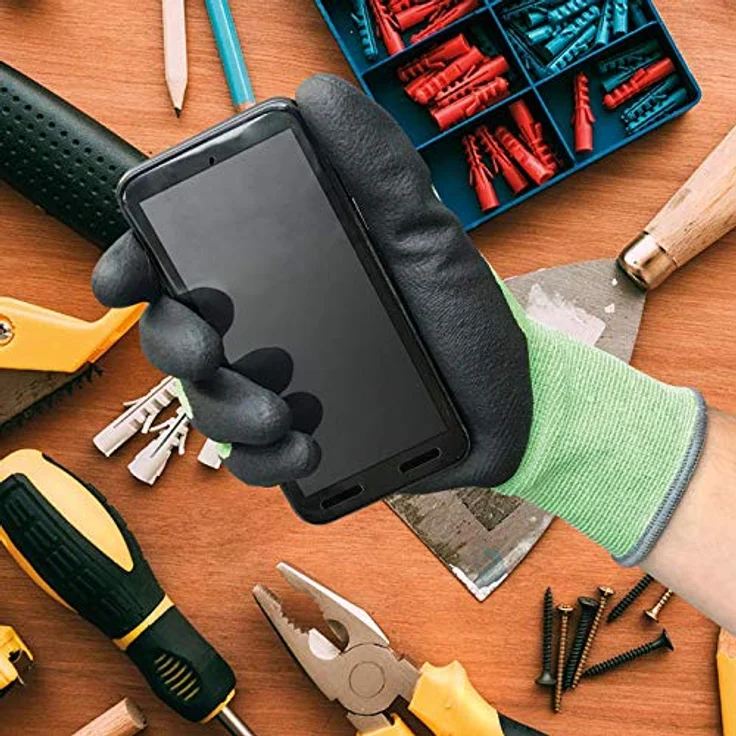 Spontex Smart Garden Gartenhandschuhe, Touchscreen kompatibel, aus recycelten PET-Flaschen, mit Nitrilbeschichtung, Größe L, 1 Paar, Farbe nicht spezifiziert – Bild 3