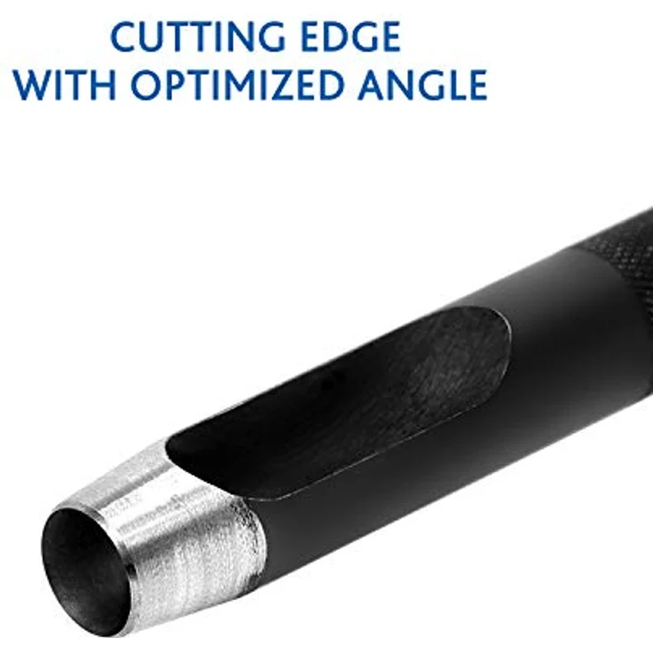 S&R Locheisen-Satz (HRC 47-52), Ø 3-14 mm - Rund-Locheisen aus Kohlenstoffstahl, für präzises Stanzen von Pappe, Gummi, Leder - Ideal für Gürtel, Uhrenarmbänder – Bild 3