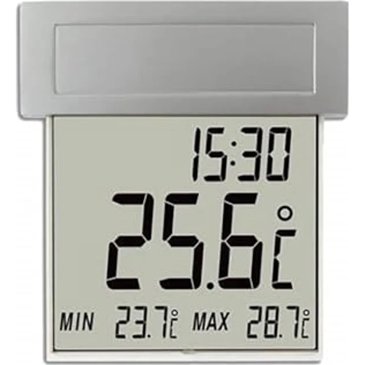 TFA Vision Solar, Thermometer + Hygrometer mit Solarbeleuchtung, grau – Bild 2