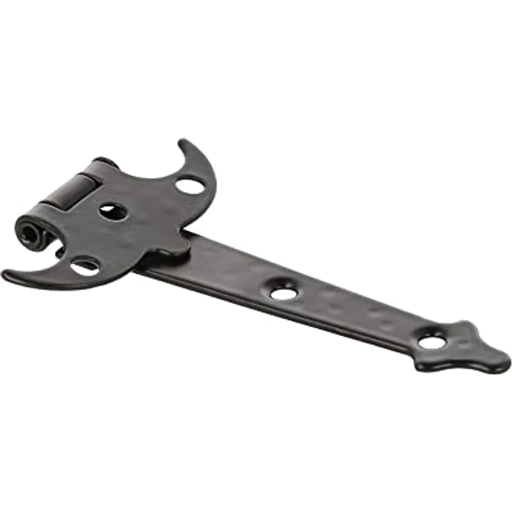 Amig - Zweiflügeliges Scharnier Mod. 551, Stahlscharnier in Schmiedeausführung, für glatte Drehtüren im Innen- und Außenbereich oder für Schränke - 90 x 55 x 1,5 mm, Schwarz – Bild 3