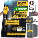 EPP.Solar® 1000W Balkonkraftwerk mit Marstek B2500-D Speicher und TSOL-MS800W WIFI Wechselrichter - Bifaziale Glas/Glas n-Type, 2,24 kWh Speicherkapazität, Smart Mini Anlage