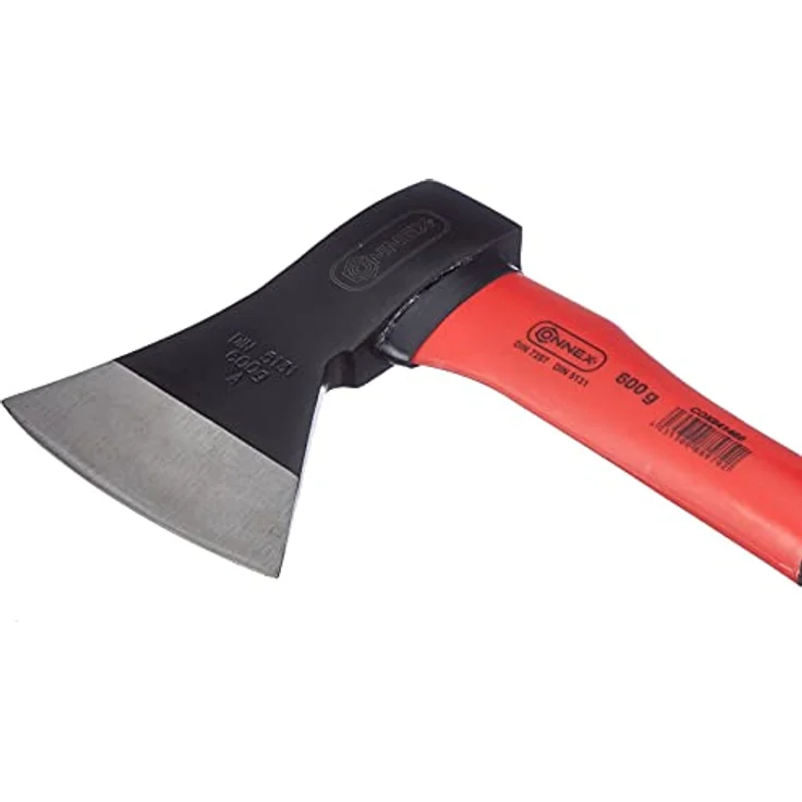 Connex Beil 600 g - Vibrationsarmer Glasfaserstiel - Kompakte Form - Gummiertes Griffende - Zur präzisen Bearbeitung von Holz - Handbeil mit Schneidschutz - Spaltbeil - Camping-Beil - COX841460 – Bild 2