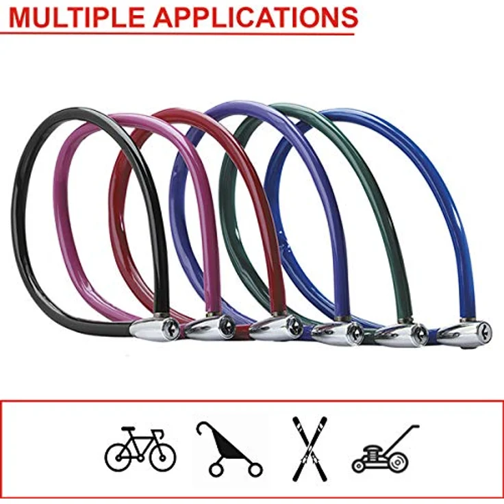 MASTER LOCK Fahrradschloss Kabelschloss [Schlüssel] [55 cm Stahlkabel] [Wetterfest] [Zufällige Farbe] 8630-F - Ideal für Fahrräder, Elektrisches Fahrradectric, Skateboards, Kinderwagen, Mähmaschine un – Bild 5