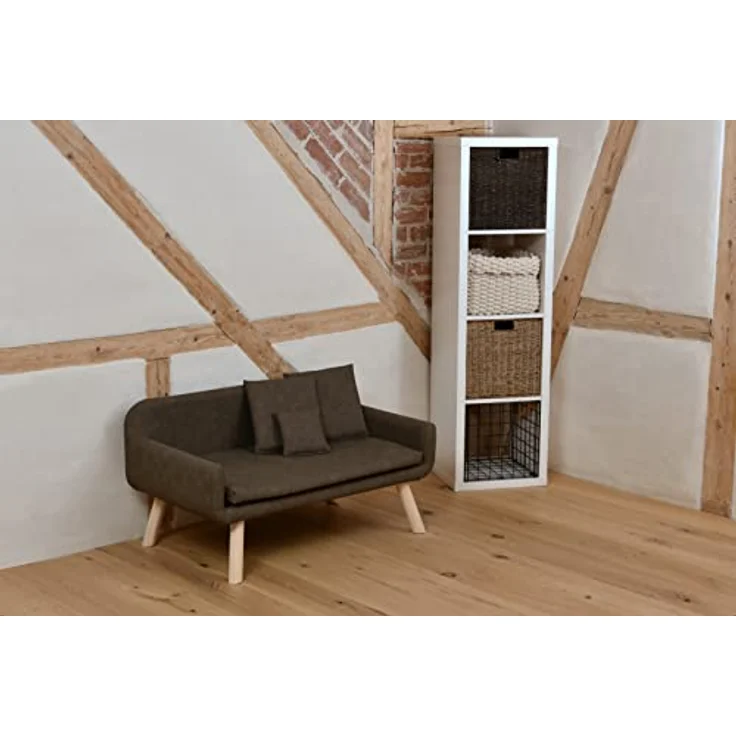 Rohrschneider Hundesofa Abwaschbar Große und Mittlere Hunde Kunstleder Braun/Grau XL – Bild 4