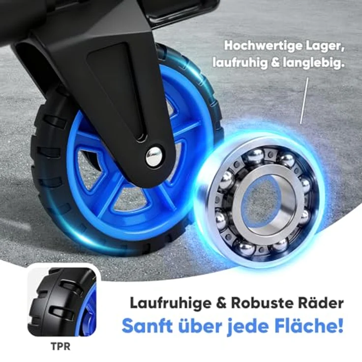 Sekey Sackkarre Alu Transportkarre klappbar, bis 80 kg Tragfähigkeit, 3-stufig höhenverstellbar, ideal für Umzüge und Einkäufe, schwarz/blau – Bild 5