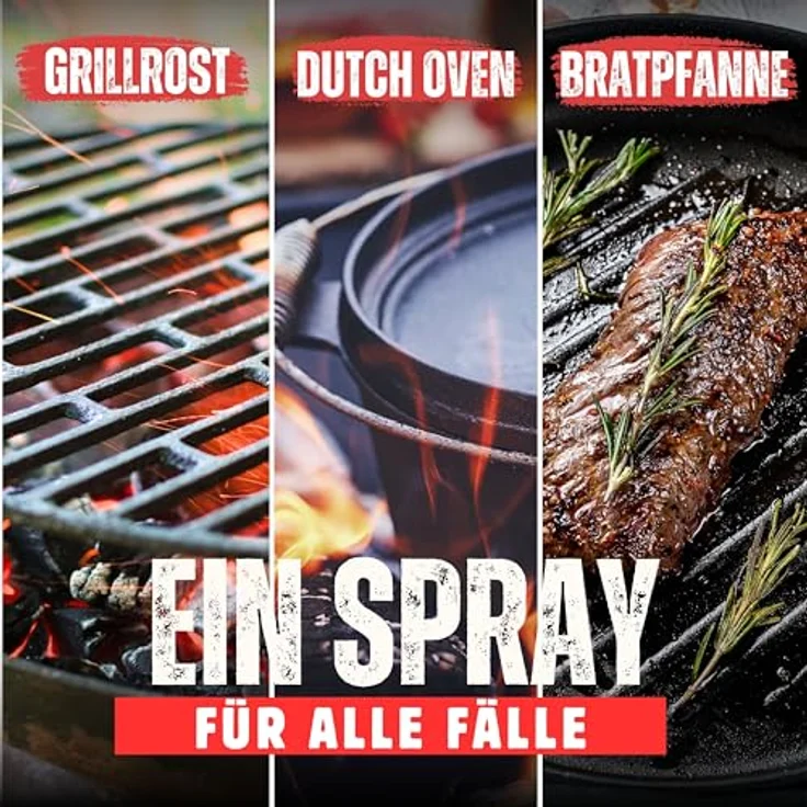 ONELIQIT® Grill & Gusseisen Pflegespray 400ml, Antihaft-Spray für Grillrost und Dutch Oven, pflanzlich und palmölfrei – Bild 3