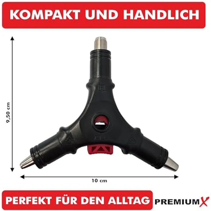 PremiumX Abisolierer CS-400, 4-in-1 Universal Multitool für RG59 und RG6 Koaxialkabel, Entmanteler mit komfortabler Handhabung – Bild 5