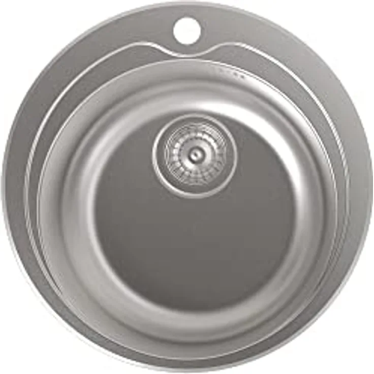 Cata | Küchenspüle auf der Arbeitsplatte | 1 Seno | Modell RS-1 /A | runder Eimer | 60 cm | Tiefe 20 cm | Edelstahl