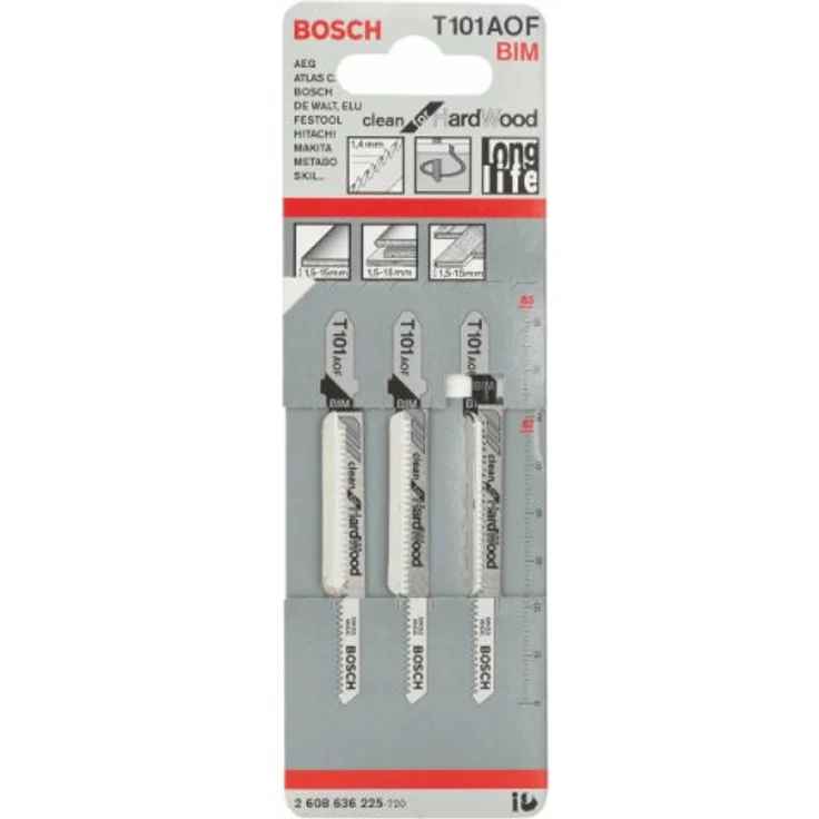 Bosch Professional 3 Stück Stichsägeblatt T 101 AOF Clean for Hard Wood (Hartholz, Zubehör Stichsäge) – Bild 2