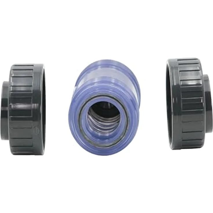 HAF PVC Rückschlagventil Transparent 50mm | Klebemuffe x Klebemuffe | Kegelventil aus grauem PVC | PN16 für Rohr und Teich – Bild 2
