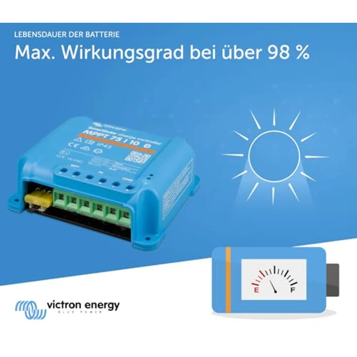 Victron Energy SmartSolar 75V 10 Amp 12/24-Volt Solar Laderegler (Bluetooth) - Effiziente MPPT-Technologie, fernsteuerbar über Bluetooth – Bild 5