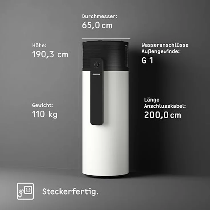Stiebel Eltron WWK-I 300 Plus, Warmwasser-Wärmepumpe mit Nenninhalt 300l, 1903x650mm – Bild 6