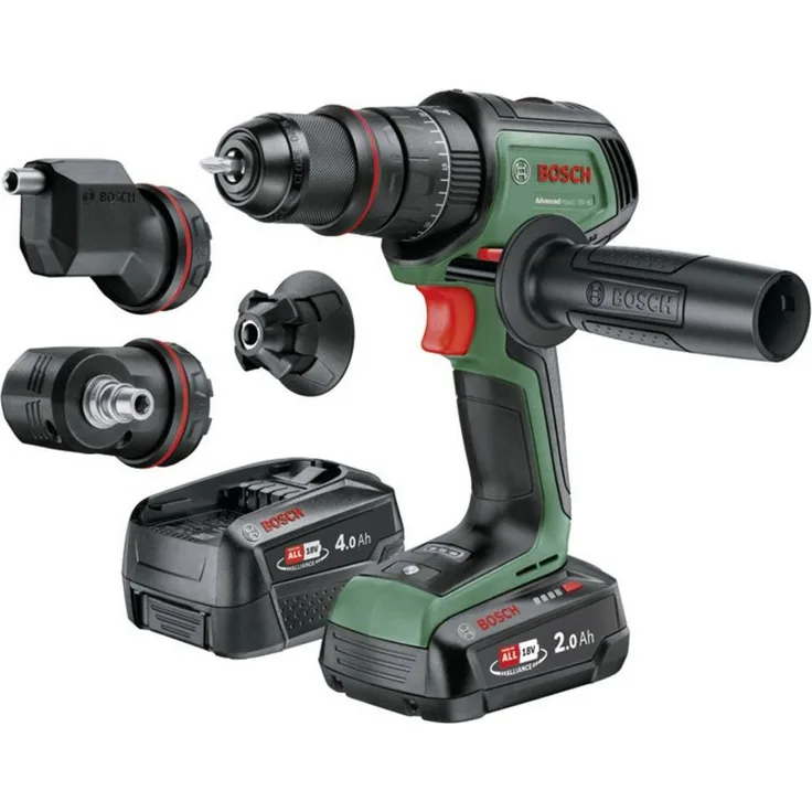 Bosch Home & Garden AdvancedImpact 18V-80, Akku-Schlagbohrmaschine mit 2 x PBA 18V Akkus, 82 Nm Drehmoment, QuickSnap-Schnittstelle, Zusatzhandgriff, Tragekoffer