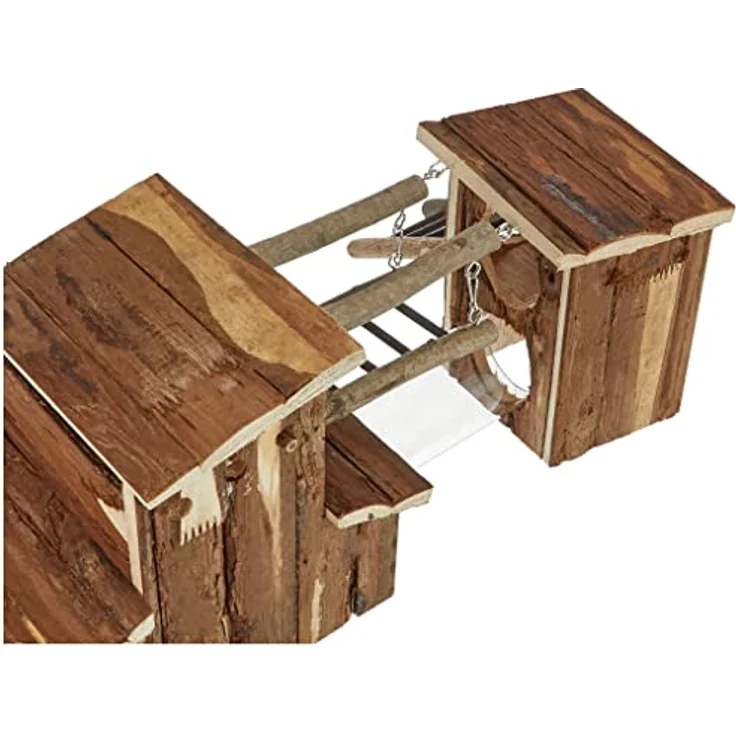 Karlie Nagerhaus Wonderland Nagerspielplatz Ole, Spielplatz mit Hängebrücke, Plexiglas-Tunnel und Kletterwänden für Kleintiere – Bild 4