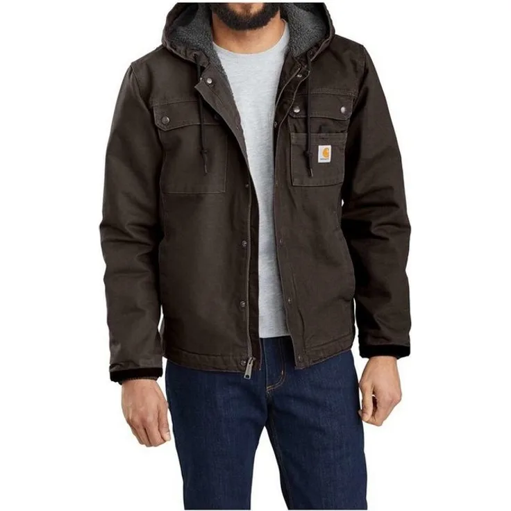 Carhartt Fleecejacke Bartlett braun, strapazierfähige Arbeitsjacke für Männer