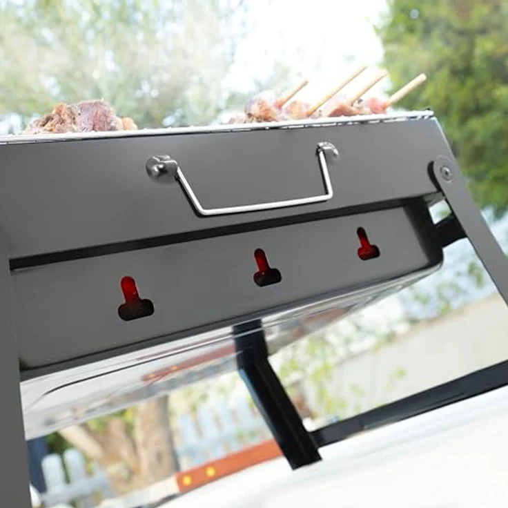 Klappbarer tragbarer Grill für die Verwendung mit Holzkohle BearBQ InnovaGoods – Bild 7