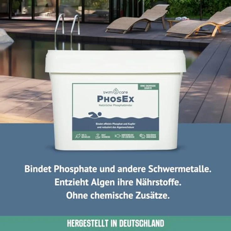 swimcare Phos-Ex, Natürlicher Phosphatbinder zur Teichpflege, 15 kg Sack, bindet Phosphate und Schwermetalle – Bild 4