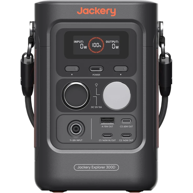 Jackery Explorer 300D Tragbare Powerstation, 288Wh LFP-Batterie, 300W DC Power, USB-C bis 140W für Camping, Reisen & Wohnmobile