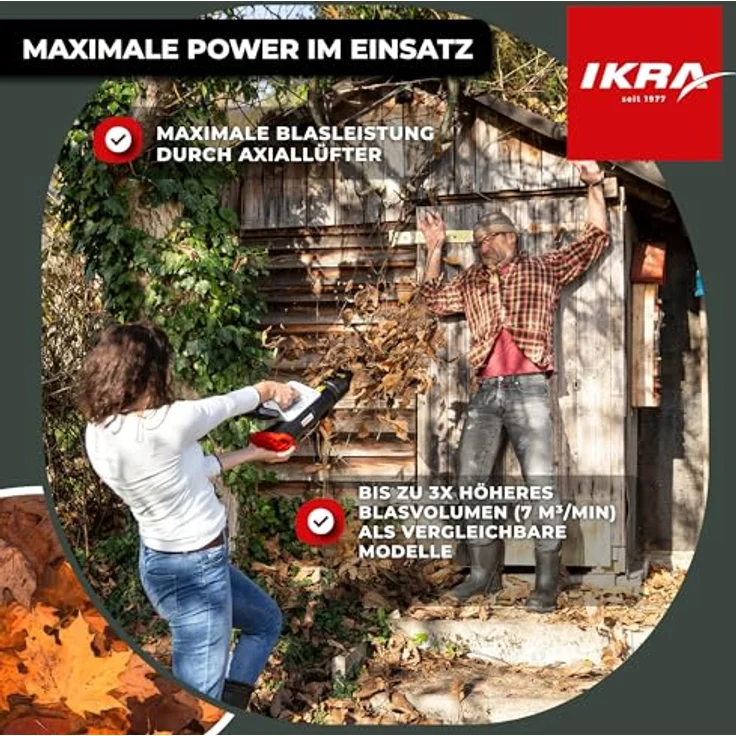 IKRA Akku Axial-Laubbläser ICB 20 kompakt leicht ergonomisch – Bild 4