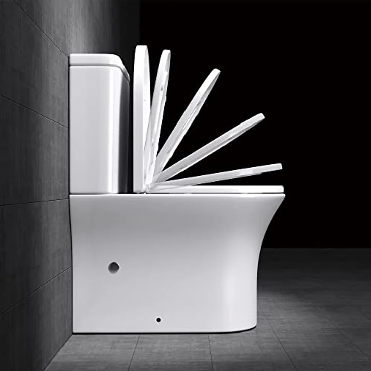 Mai & Mai Stand-WC Toilette Aachen304T, Keramik, Spülrandlos, bodenstehend, Silent-Close Sitz, 41x55,5x85cm, weiß – Bild 3