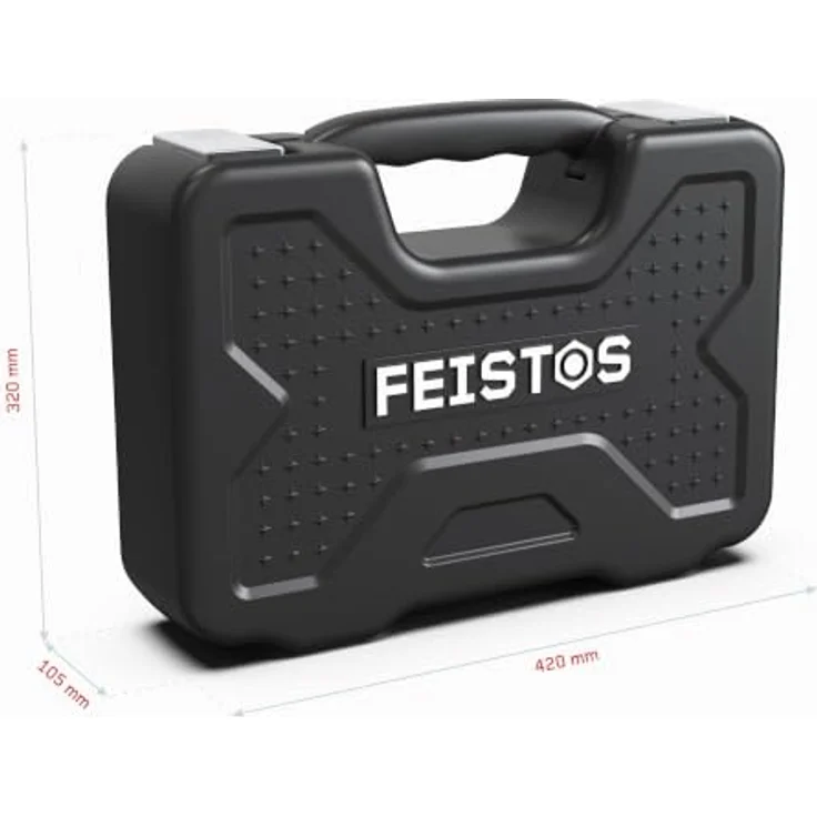 FEISTOS Werkzeugkoffer Manos 82, 82-teiliges Set mit Werkzeugen aus Chrom-Vanadium-Stahl, LxBxH 11x42x32 cm – Bild 7