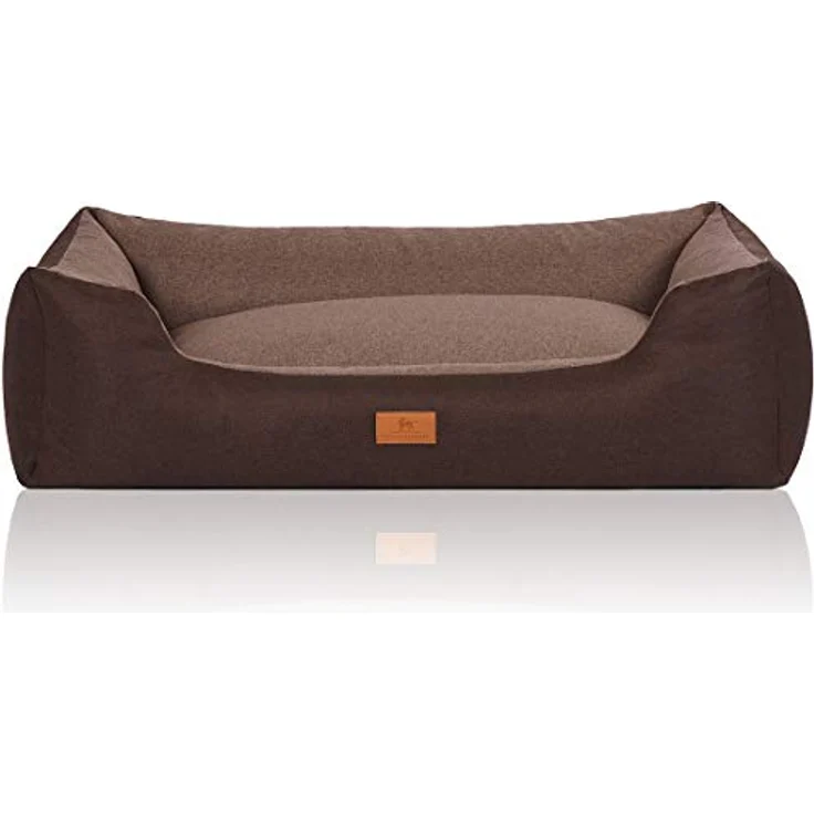 Knuffelwuff Tierbett Hundebett Luke, Schaumstoffflocken, luxuriöse Polsterung, erhöhte Seiten, anthrazit – Bild 2