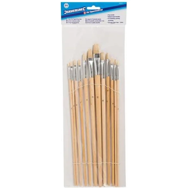 Silverline 633927 Strichzieher für Künstler, 12-tlg. Satz Flache Spitze – Bild 2