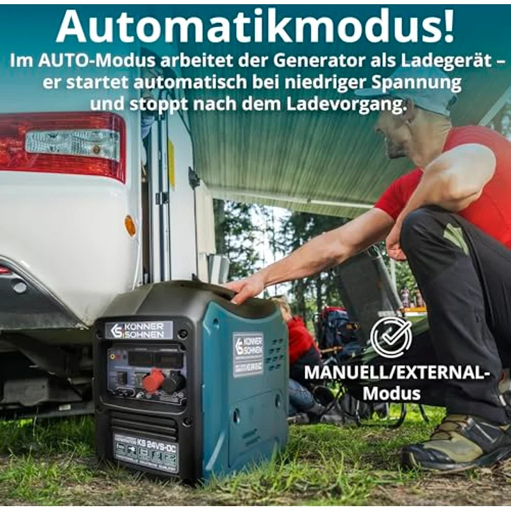 Könner & Söhnen KS 24VS-DC, Gleichstromgenerator 24V 60A DC mit schallgedämpftem Gehäuse, AUTO & MANUELL – Bild 7