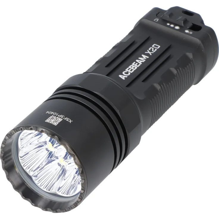 AceBeam X20, LED-Taschenlampe, taktischer Suchscheinwerfer, bis zu 10.000 Lumen, inklusive Akkus, Reichweite 440 Meter