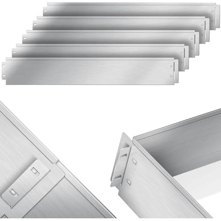 KESSER Rasenkante Beeteinfassung Beetumrandung Rasen Silber, Länge 25m - Höhe 14cm