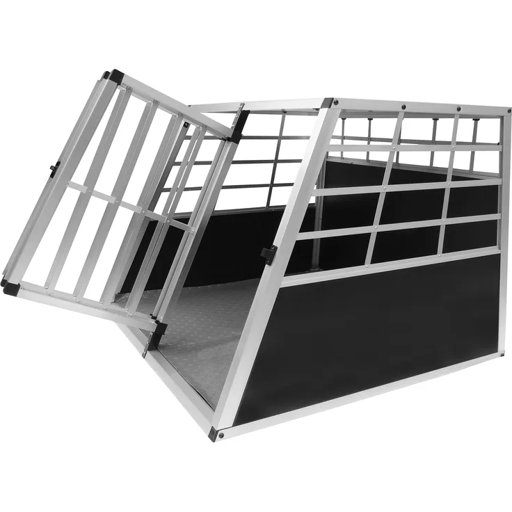 MonsterShop Auto Hundetransportbox große Doppelbox Hundebox Transportbox Gitterbox trapezförmig