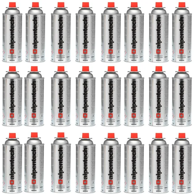 24 Kartuschen Butan Gas Kartusche Butangas Gaskartuschen Bunsenbrenner Campingkocher Gaskocher 227g Silber
