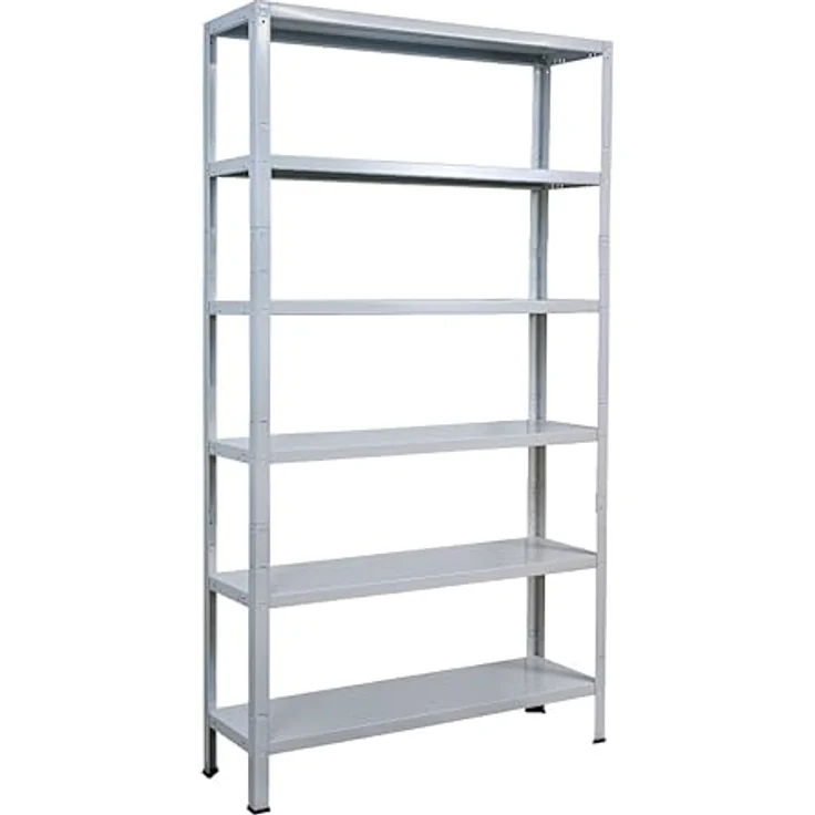Schulte Regalwelt Lagerregal mit 6 PowerMAX-Fachböden, 200x100x30cm Regalsystem, Steckregal mit einfacher Montage ohne Verschrauben, Traglast je Boden bis zu 65 Kg (bis zu 390 Kg Gesamttraglast) – Bild 2