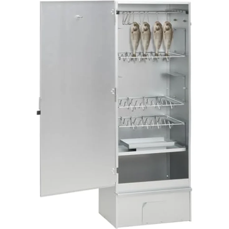 vidaXL Räucherofen, Räucherschrank aus verzinktem Stahl mit Kaltrauchgenerator und Thermometer, für Außen, viel Platz zum Räuchern – Bild 2