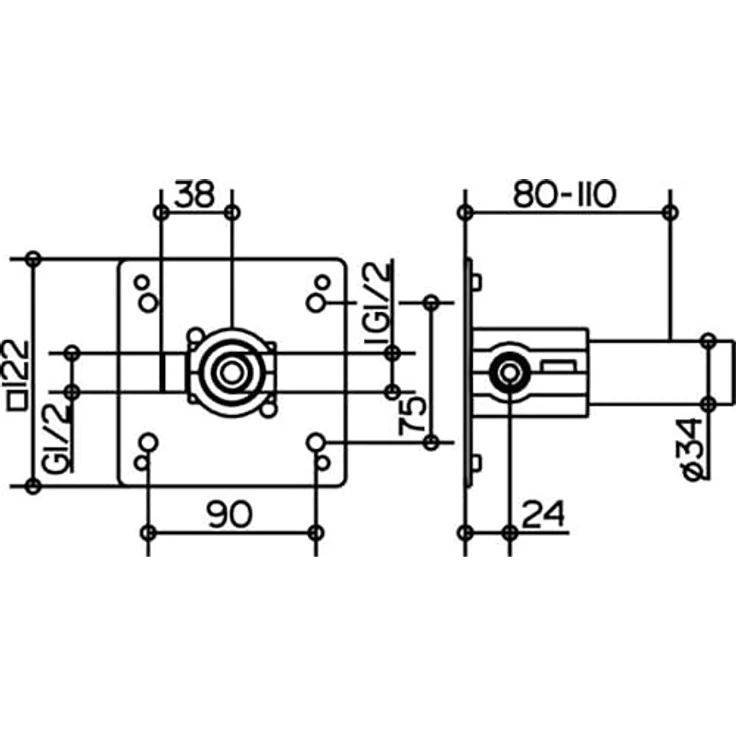 KEUCO UP Funktionseinheit IXMO 59547, Universal DN15, Duschinstallation – Bild 2