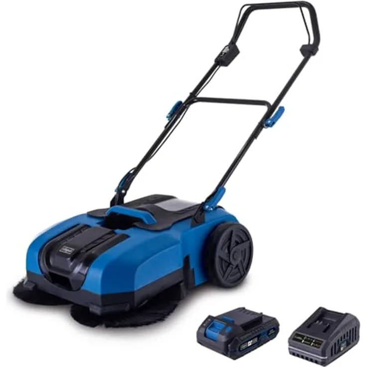 Scheppach Handkehrmaschine C-S610-X, 610 mm Arbeitsbreite, inkl. Starter-Kit mit 2,0 Ah Akku und 2,4 A Ladegerät