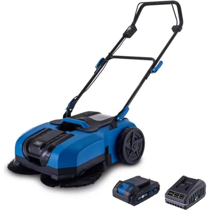 Scheppach Handkehrmaschine C-S610-X, 610 mm Arbeitsbreite, inkl. Starter-Kit mit 2,0 Ah Akku und 2,4 A Ladegerät – Bild 1