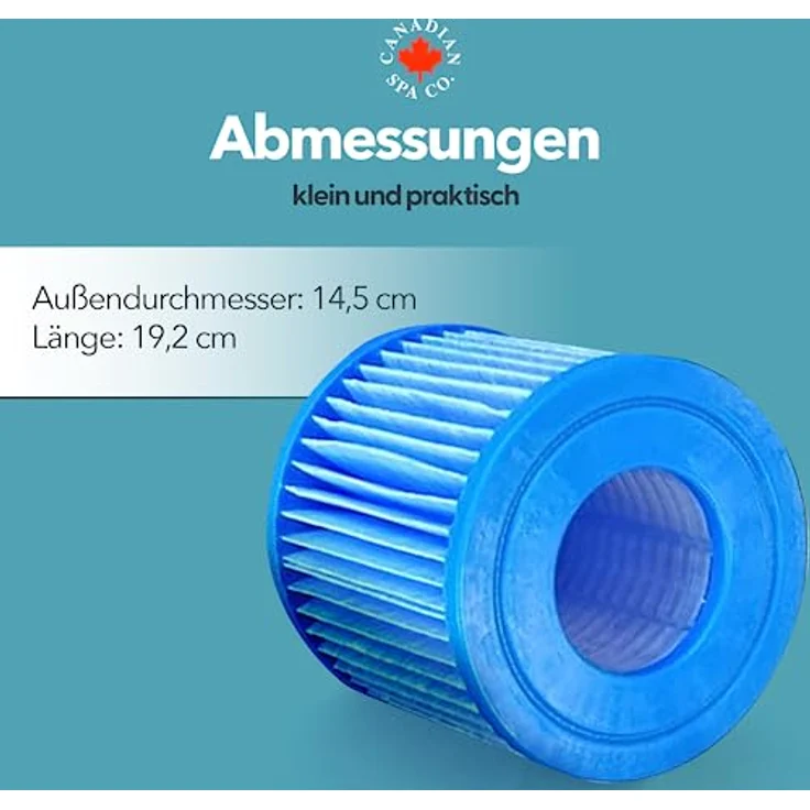 Canadian Spa Filterset für portable Whirlpools, 4er Pack, antimikrobielle Beschichtung, optimiert Pumpenleistung – Bild 6
