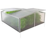 GARMIO® Gewächshaus Calla Klein, Alu Frühbeet, Mini-Gewächshaus, Treibhaus, Frühbeetkasten, Pflanzenbeet, Anzuchtbeet für Garten, mit 4X Hering als Sicherung